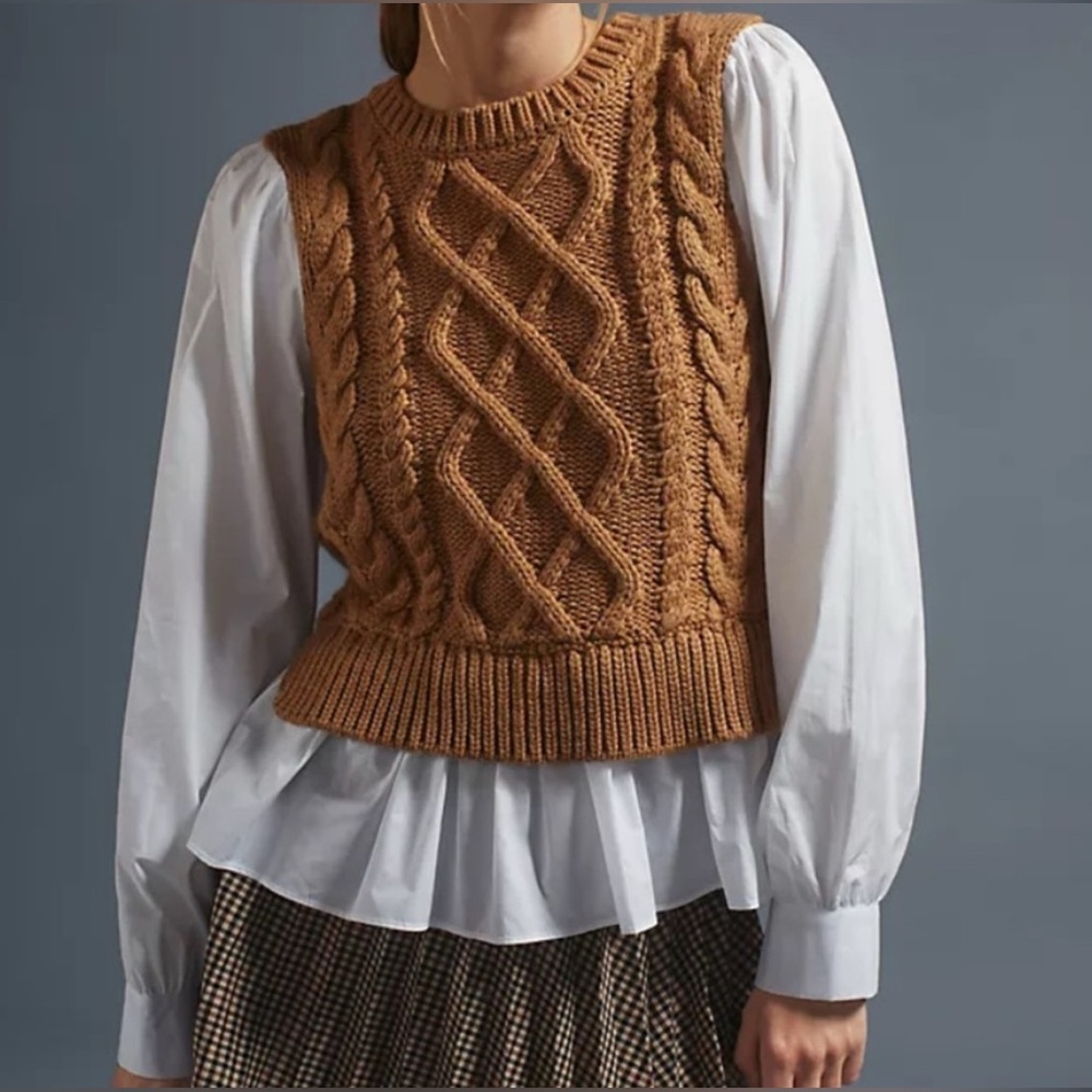 Anthropologie Cable Knit Twofer